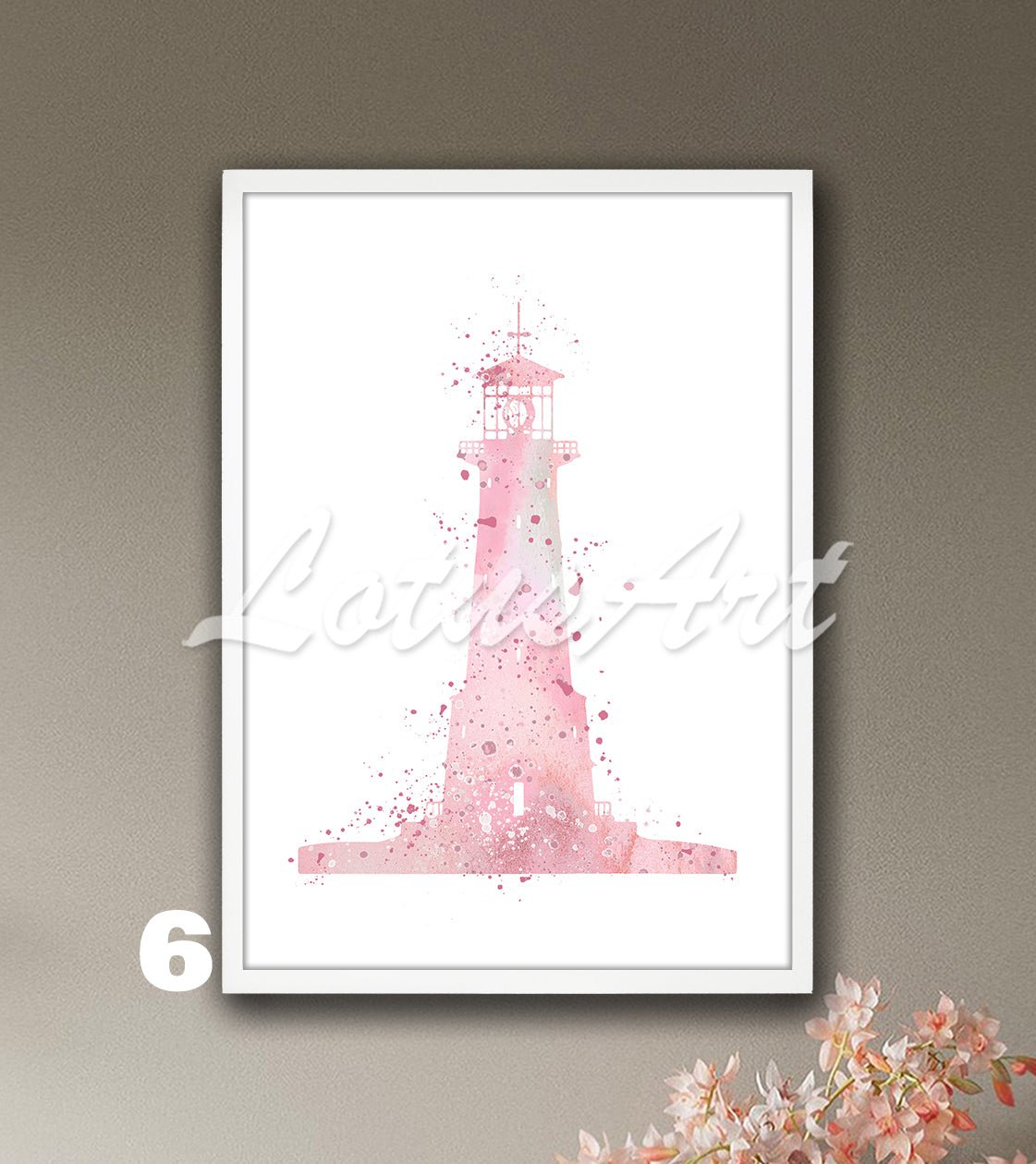 Lighthouse Watercolor Art Print – Nautical Sea Wall Decor & Ocean Art