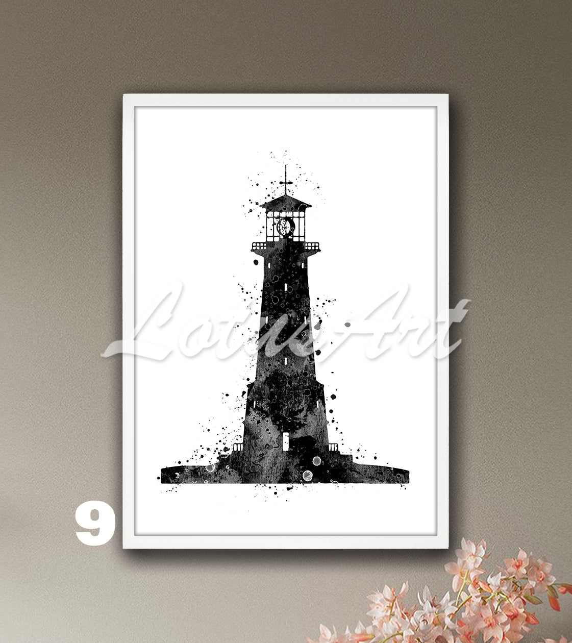Lighthouse Watercolor Art Print – Nautical Sea Wall Decor & Ocean Art