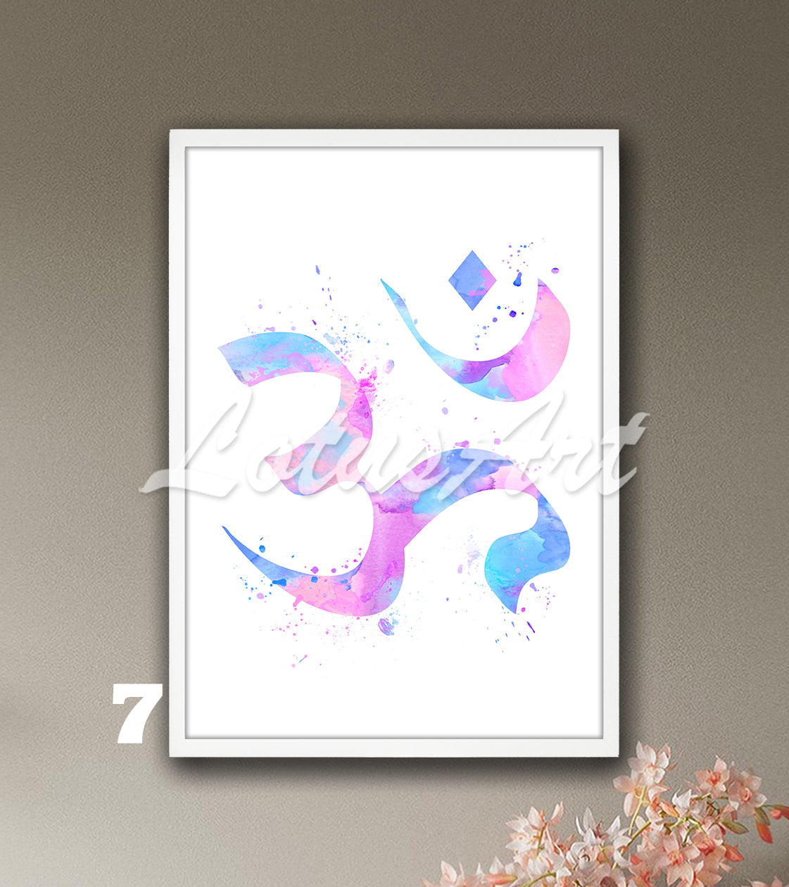 Ohm Symbol Watercolor Print – Yoga Meditation & Zen Wall Art & Spiritual Home Decor