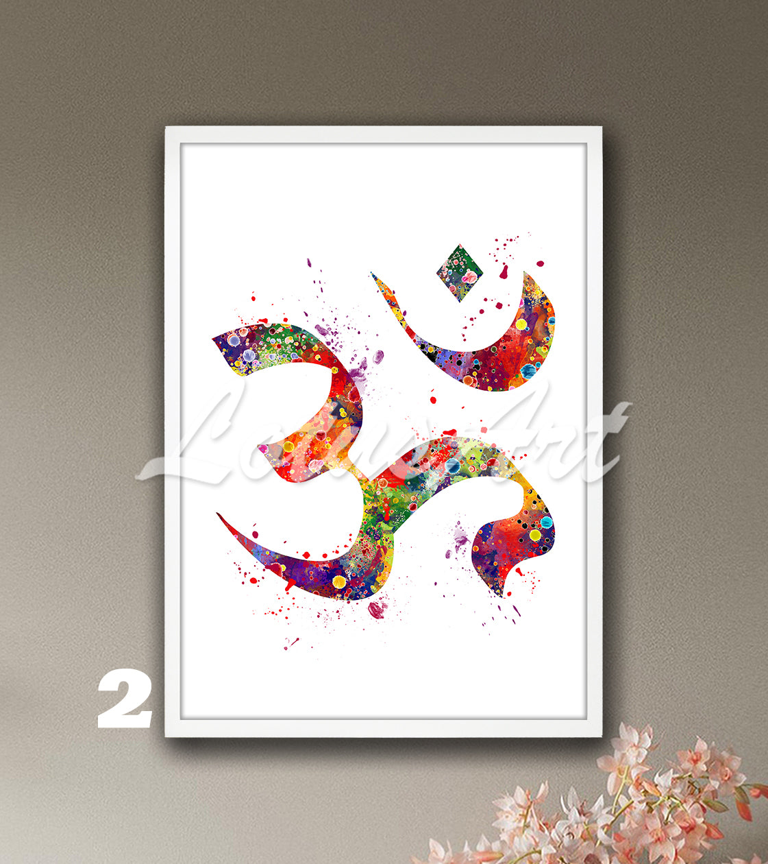 Ohm Symbol Watercolor Print – Yoga Meditation & Zen Wall Art & Spiritual Home Decor