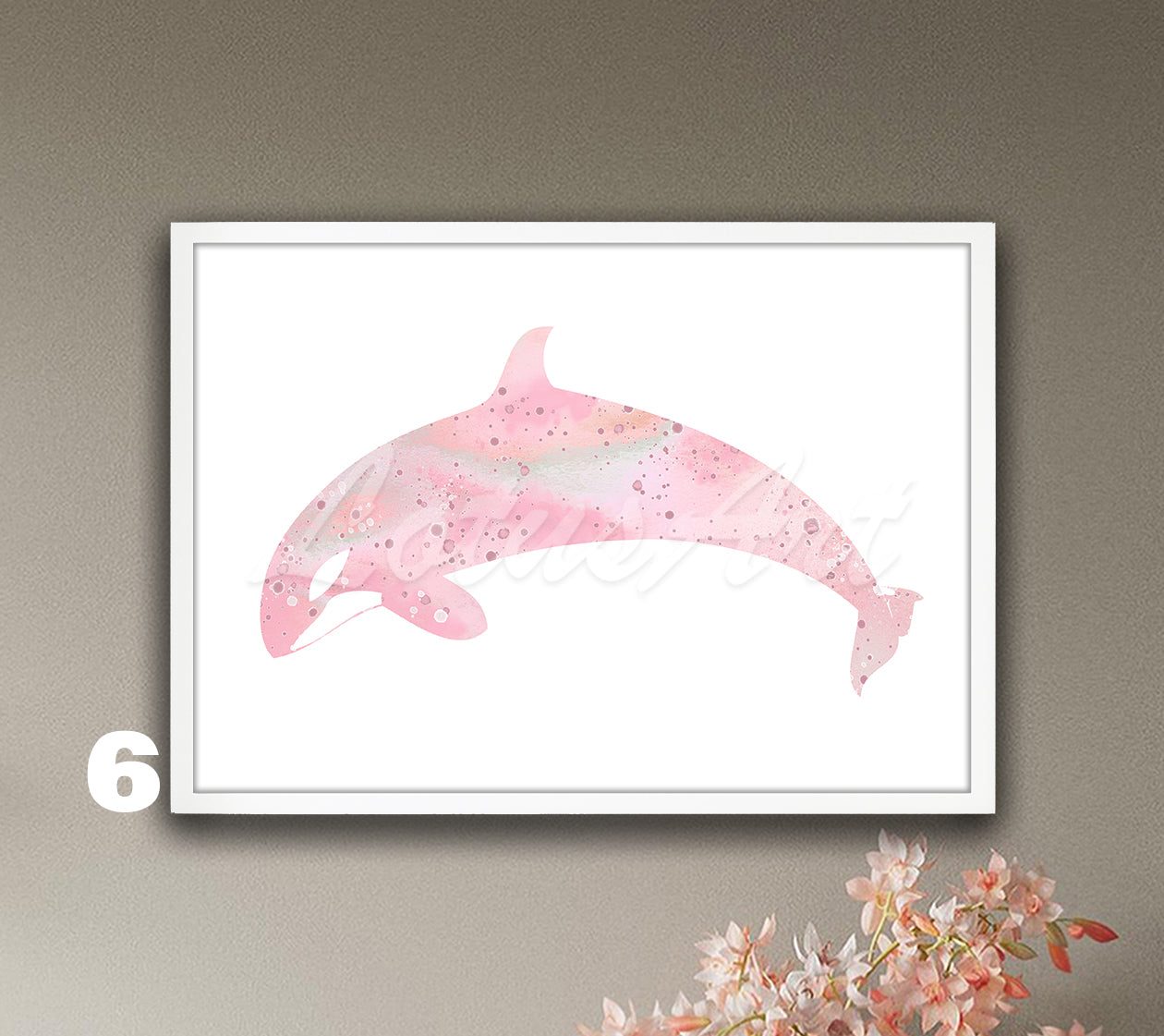 Orca Whale Watercolor Art Print, Coastal Sea Animals Wall Decor, Nautical Paintings
