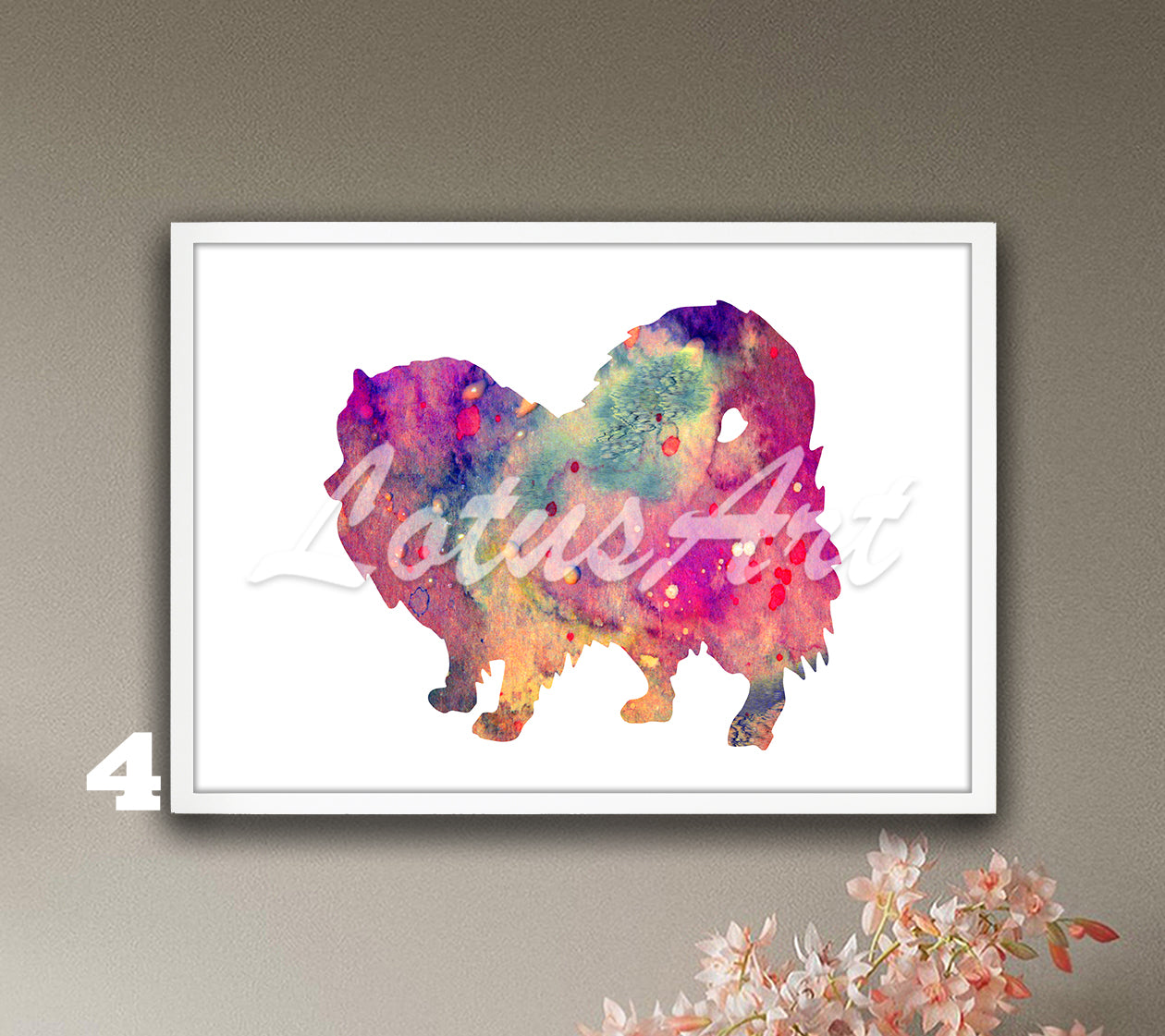 Pomeranian Dog Watercolor Wall Art Print – Kids Room Decor & Pet Owner Gift