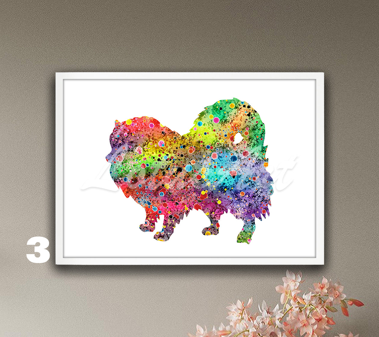 Pomeranian Dog Watercolor Wall Art Print – Kids Room Decor & Pet Owner Gift