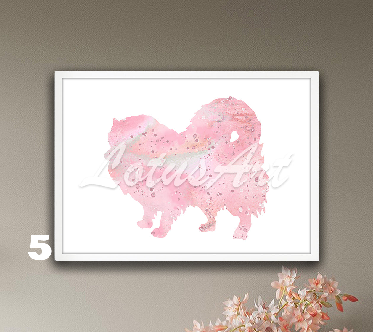 Pomeranian Dog Watercolor Wall Art Print – Kids Room Decor & Pet Owner Gift