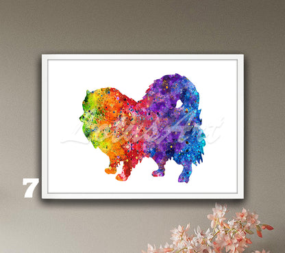 Pomeranian Dog Watercolor Wall Art Print – Kids Room Decor & Pet Owner Gift