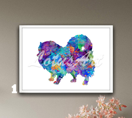 Pomeranian Dog Watercolor Wall Art Print – Kids Room Decor & Pet Owner Gift