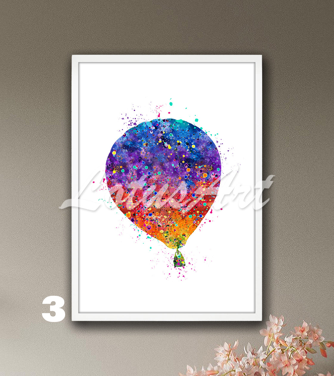 Hot Air Balloon Watercolor Print – Kids Room Wall Art & Nursery Decor