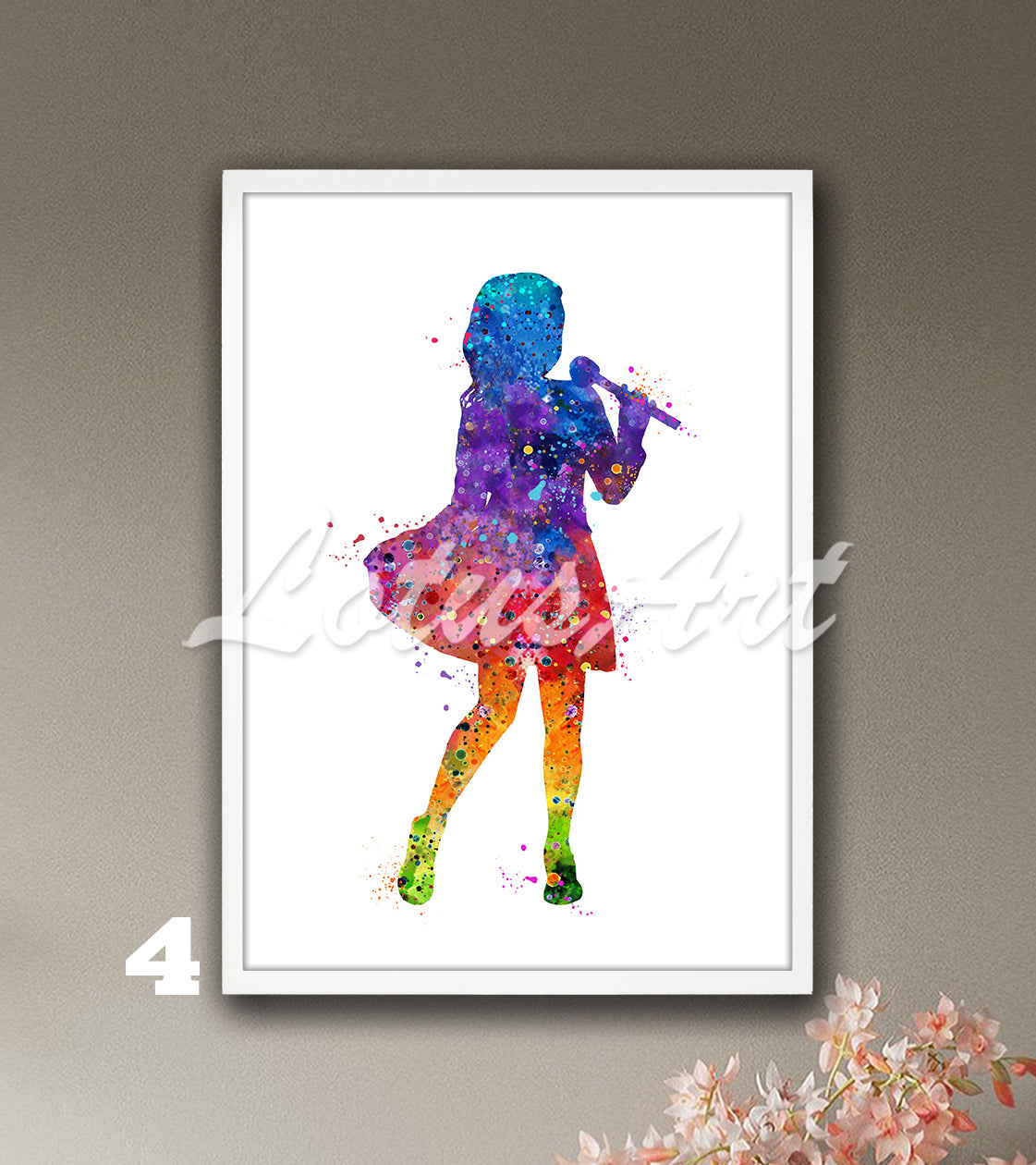 Girl Singing Watercolor Art Print – Music Room & Girls Wall Decor
