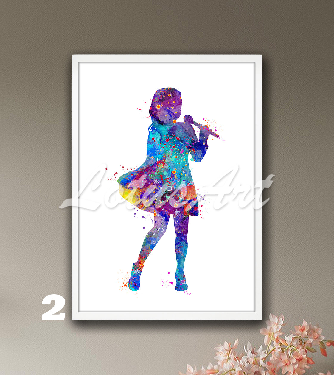 Girl Singing Watercolor Art Print – Music Room & Girls Wall Decor