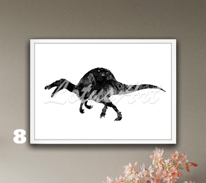 Dinosaur Spinosaurus Watercolor Wall Art Print – Kids Room & Nursery Decor