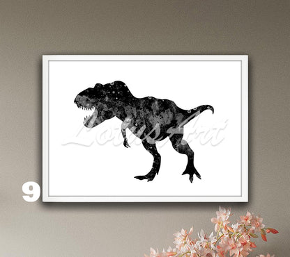 Dinosaur T-Rex Watercolor Wall Art Print – Kids Room Gifts & Nursery Decor