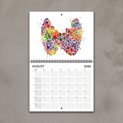 2026 anatomy wall calendar display thyroid gland watercolor art, endocrinologist gift