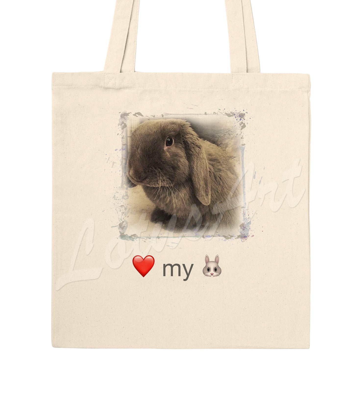 Custom Bunny Tote Bag – Personalized Pet Rabbit Photo & Text Tote, Best Pet Gift for Bunny Lovers