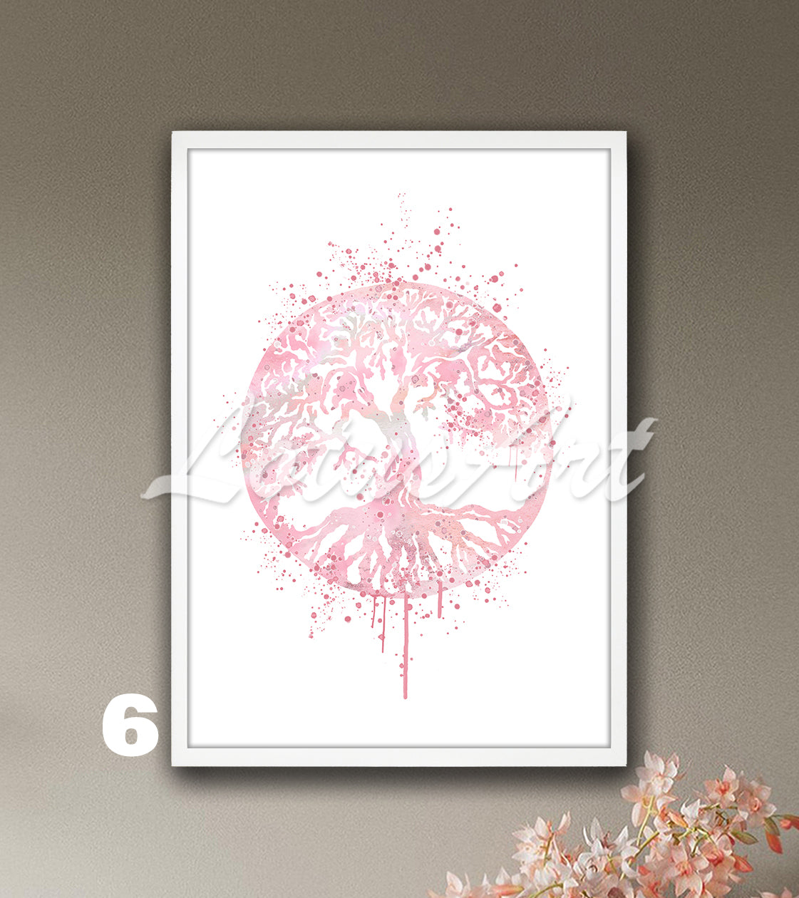 Tree of Life Watercolor Print – Spiritual Harmony Wall Art, Zen Home Decor