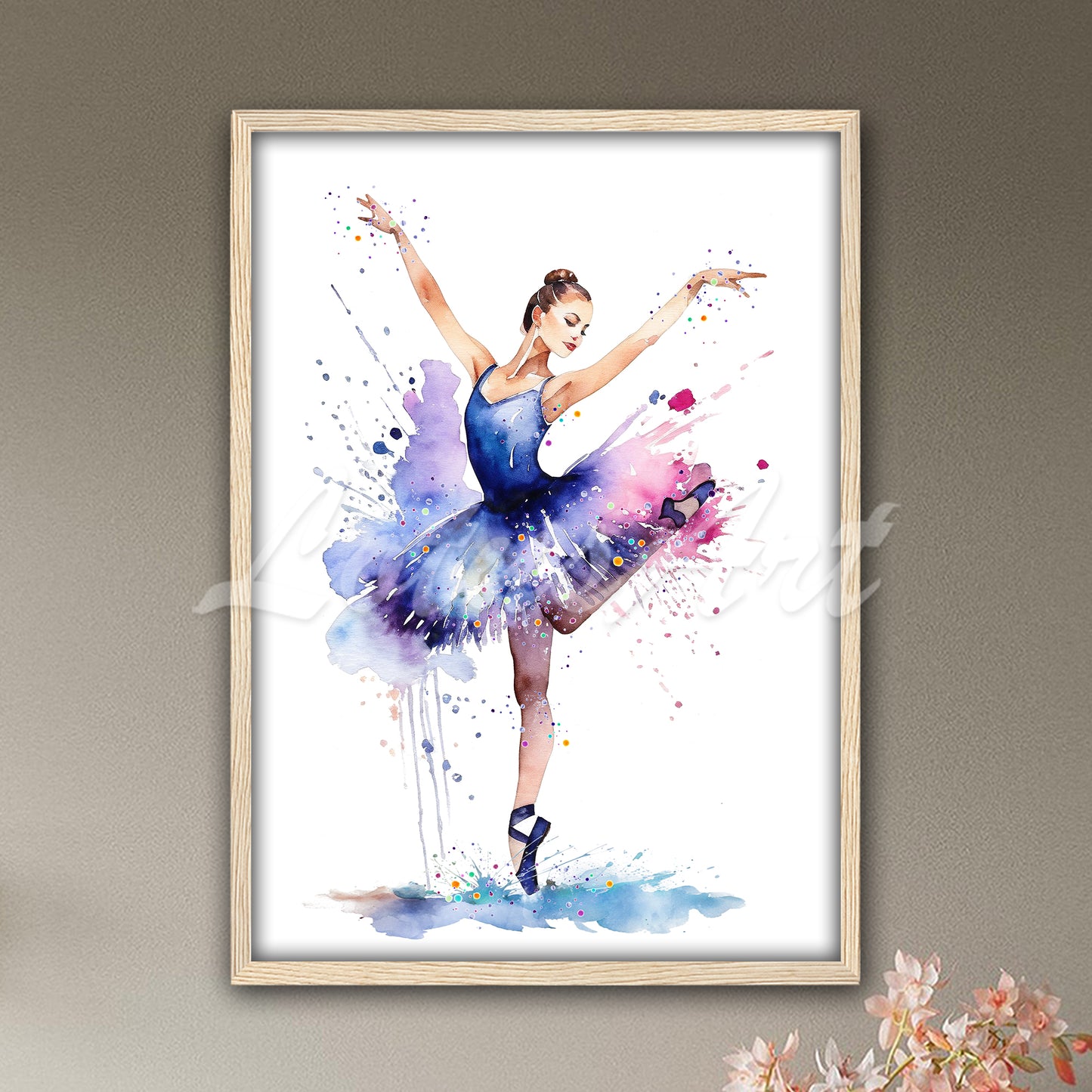 Watercolor Ballerina Print: Ballet Dancer Wall Art, Nursery Decor & Girls Room Gifts