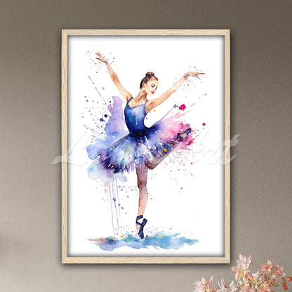 Watercolor Ballerina Print: Ballet Dancer Wall Art, Nursery Decor & Girls Room Gifts