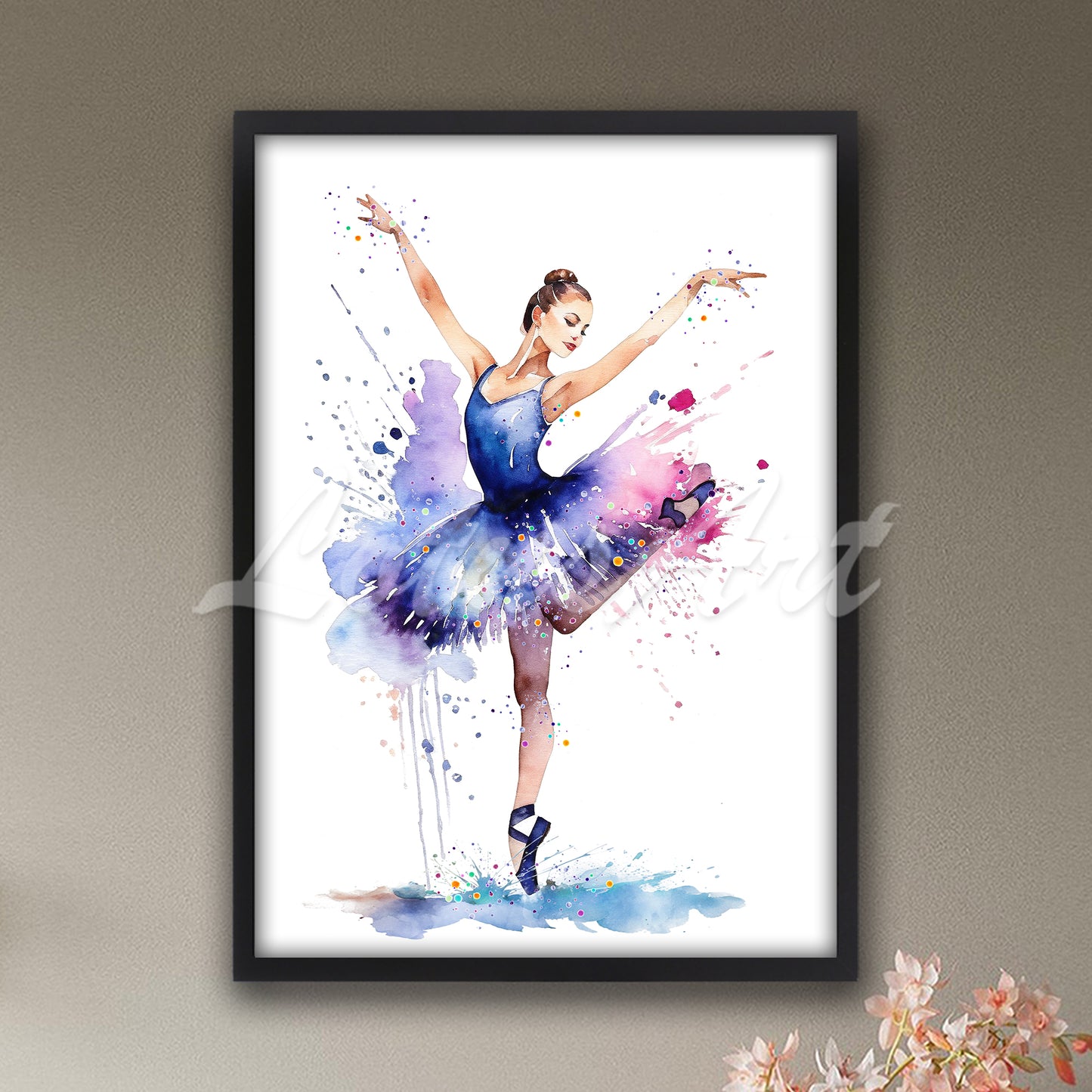 Watercolor Ballerina Print: Ballet Dancer Wall Art, Nursery Decor & Girls Room Gifts