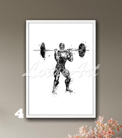 Weightlifter Muscles Anatomy Poster – Sports Medical Wall Art – Watercolor Print