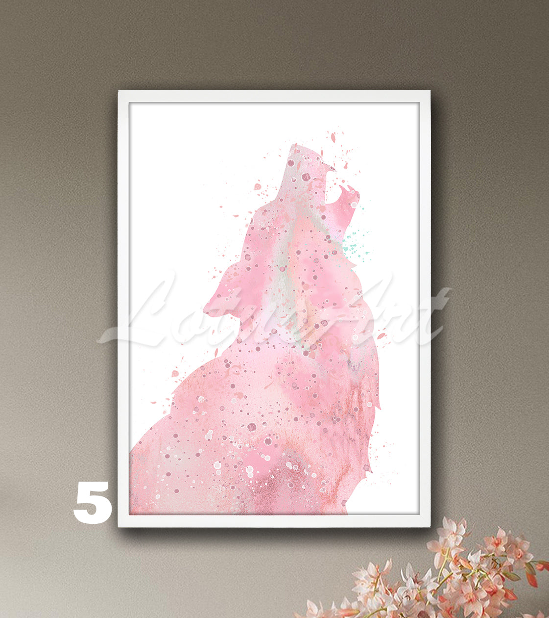 Wolf Howling Watercolor Art Print, Wild Animals Home Decor, Kids Room Wall Art