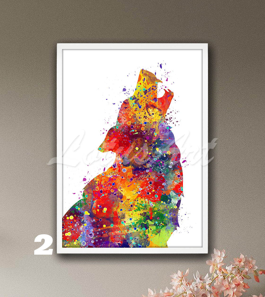 Wolf Howling Watercolor Art Print, Wild Animals Home Decor, Kids Room Wall Art