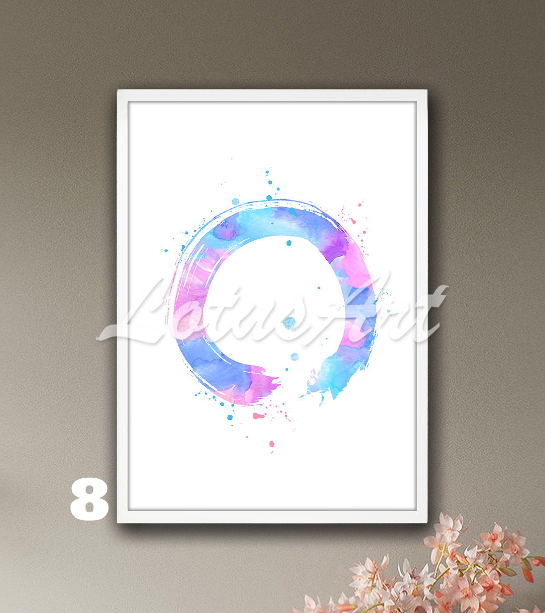 Zen Circle Enso Watercolor Print – Abstract Yoga Wall Art Decor – Zen Circle Symbol