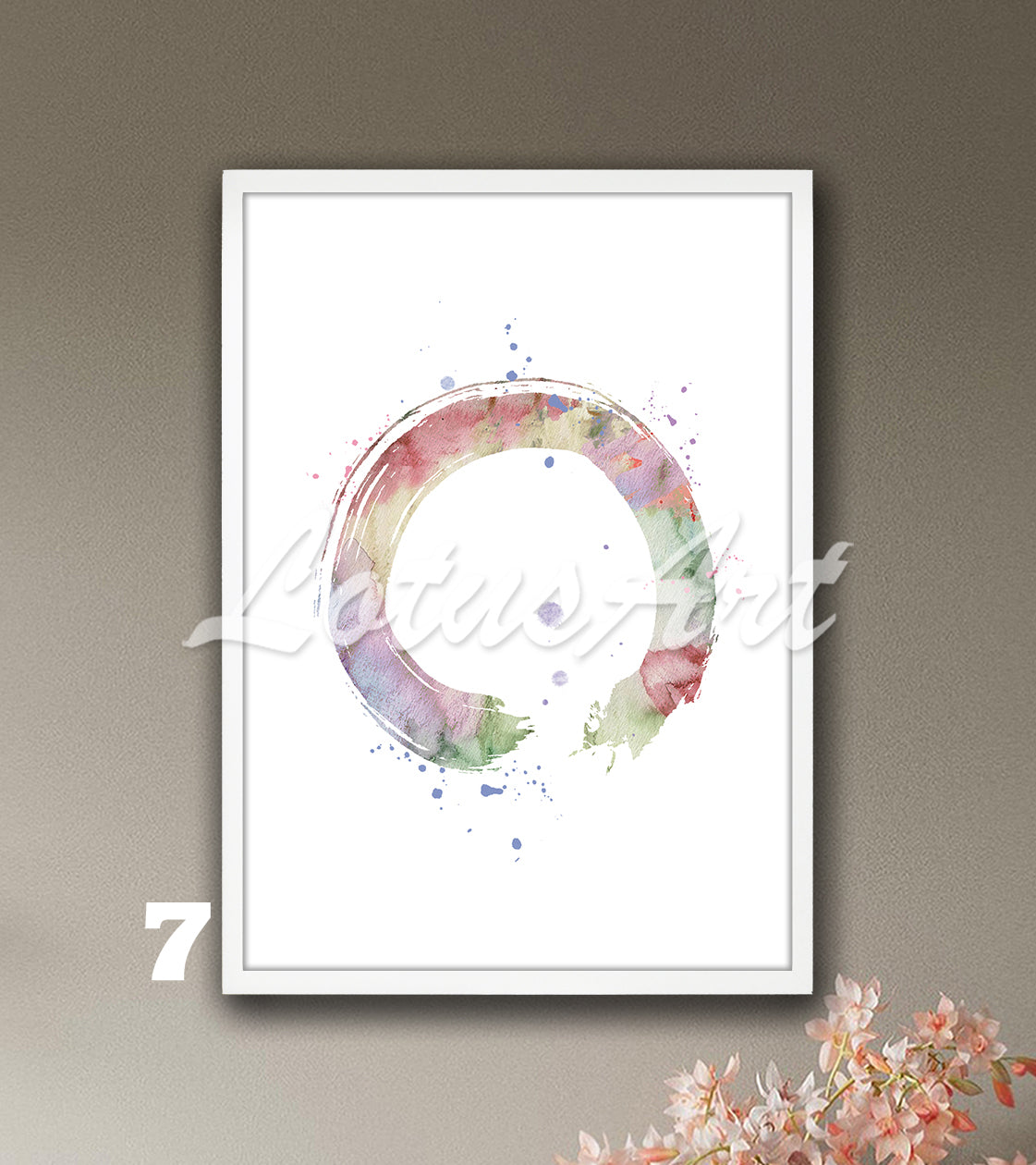 Zen Circle Enso Watercolor Print – Abstract Yoga Wall Art Decor – Zen Circle Symbol