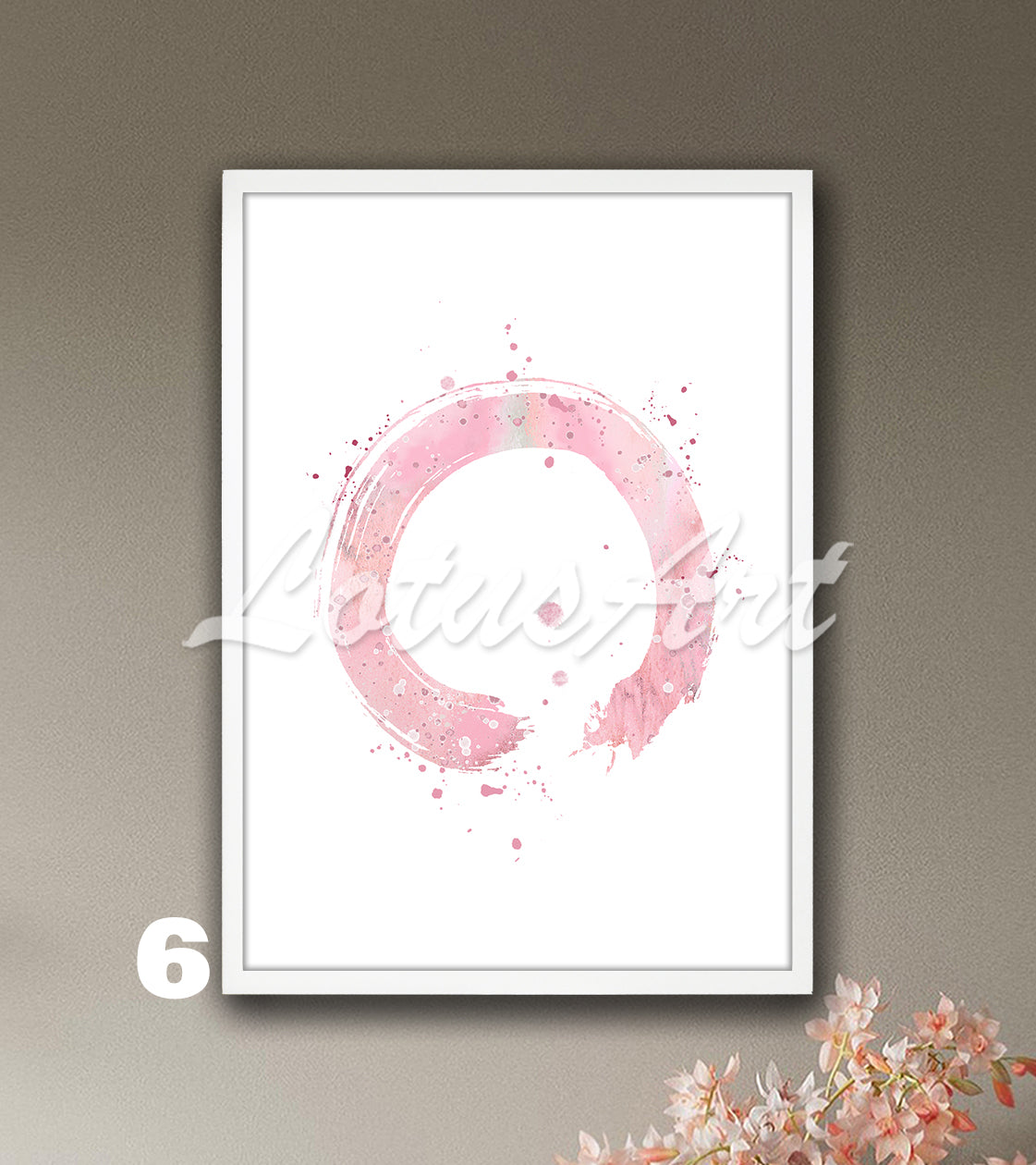 Zen Circle Enso Watercolor Print – Abstract Yoga Wall Art Decor – Zen Circle Symbol